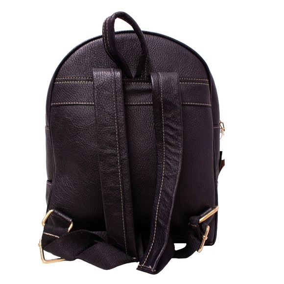 AngeLozano Chiapas Chiseled Black Leather Backpack main image 5